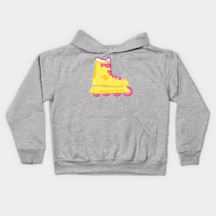 Yellow Rollerskate Kids Hoodie